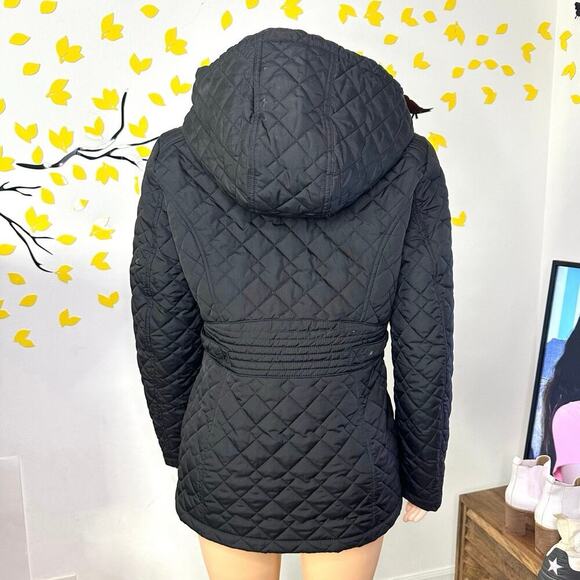 Laundry by Shelli Segal Women’s Quilted Winter Jacket With Hood Size Large Black - Picture 4 of 14